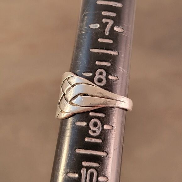 Retired James Avery Sterling Wide Woven Ring - Picture 8 of 8